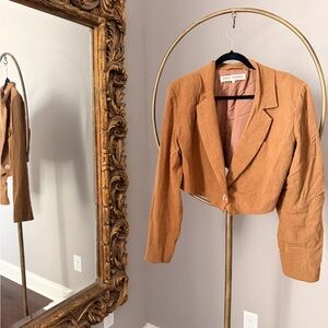 Free People Cropped Rust-Tan Blazer